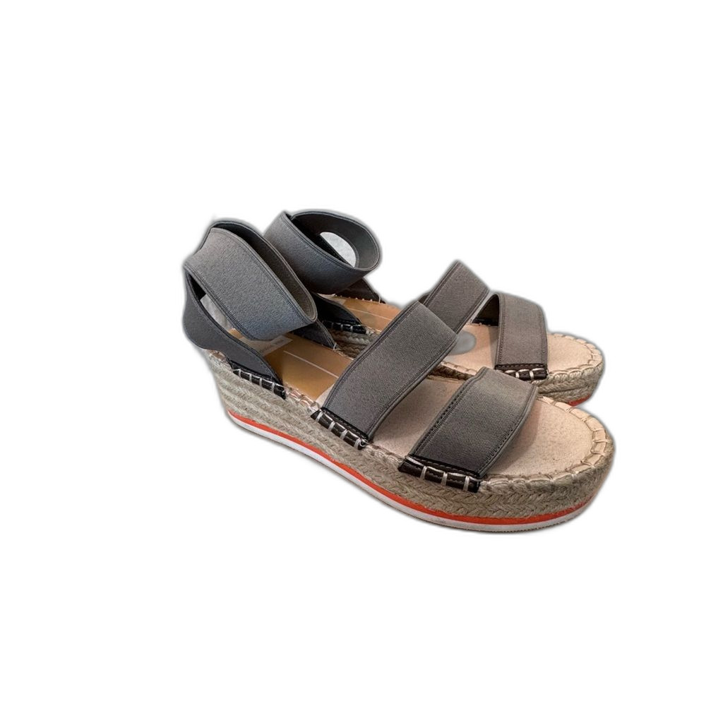 Dolce Vita Lury Espadrille Wedge Sandal Size 7.5M Grey Strappy Open Toe